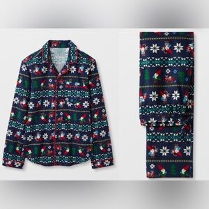 Hanna Andersson Adult Flannel Pajama Set - Navy Gnome Sweet Gnome Print